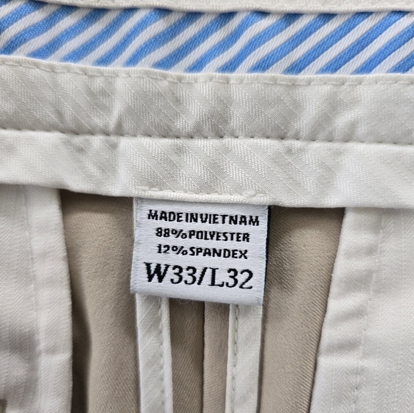 FJ Footjoy Dress Pants Mens 33x32 Beige Golf Straight Stretch Athleisure - Picture 5 of 12